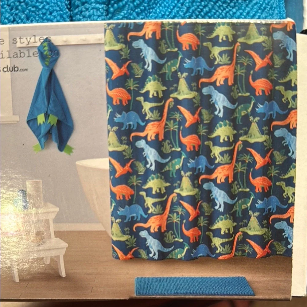 Olivia & Finn Dinosaur 5 piece Bath Set - Blue & Green, NEW!